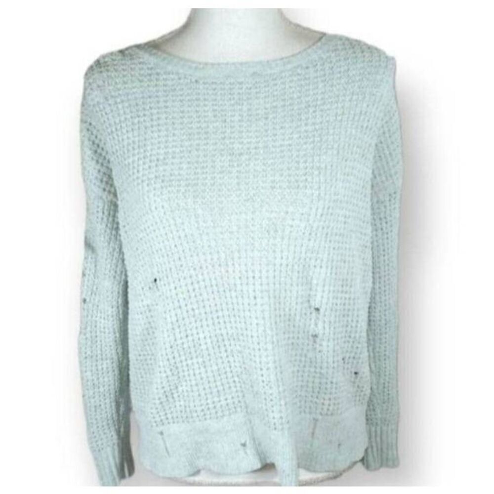 AMERICAN EAGLE OUTFITTERS MINT DISTRESSED SWEATER SZ.XS EUC. - Picture 2 of 5
